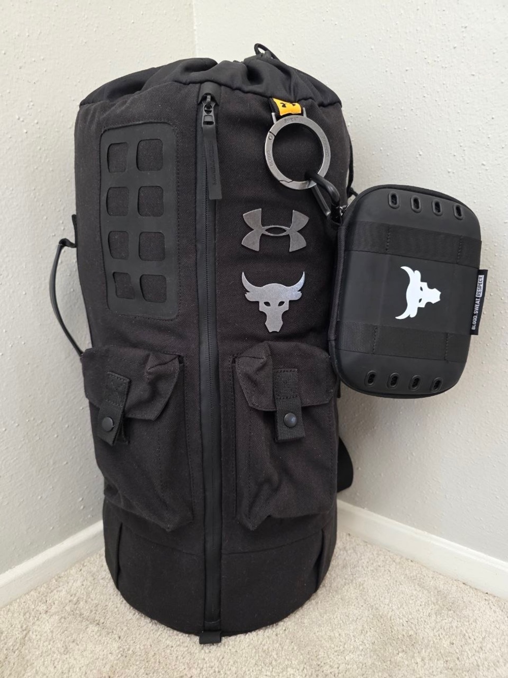 Under Armour Project Rock 60 Bag Backpack + JBL Headphone Case & Cable Black